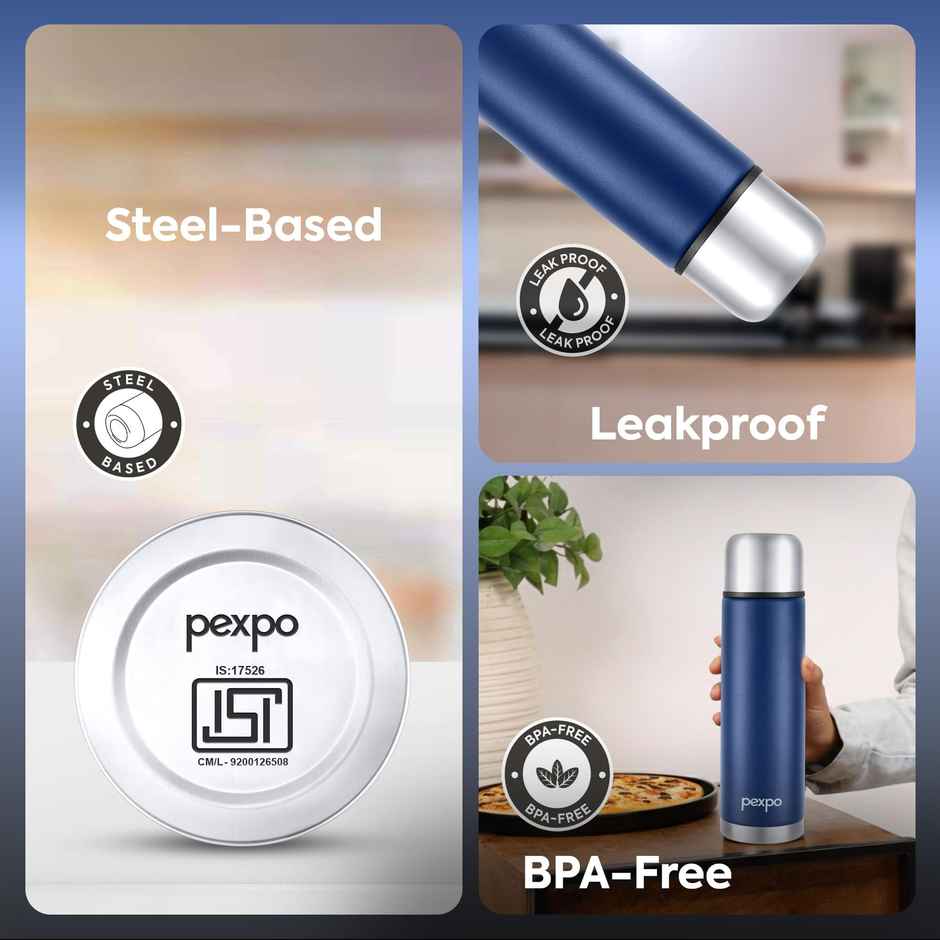 Pexpo Flamingo 1000Ml 24 Hrs Hot And Cold Flask With Jute-Bag Vacuum Insulated Flaslk