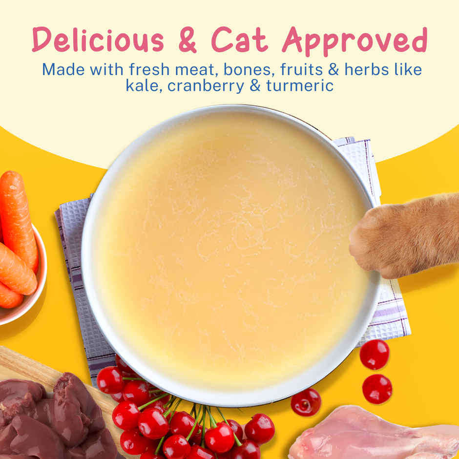 Smylo Homestyle Chicken Bone Broth for Cats Hydrating Topper for Shiny Coat Strong Joints All Ages