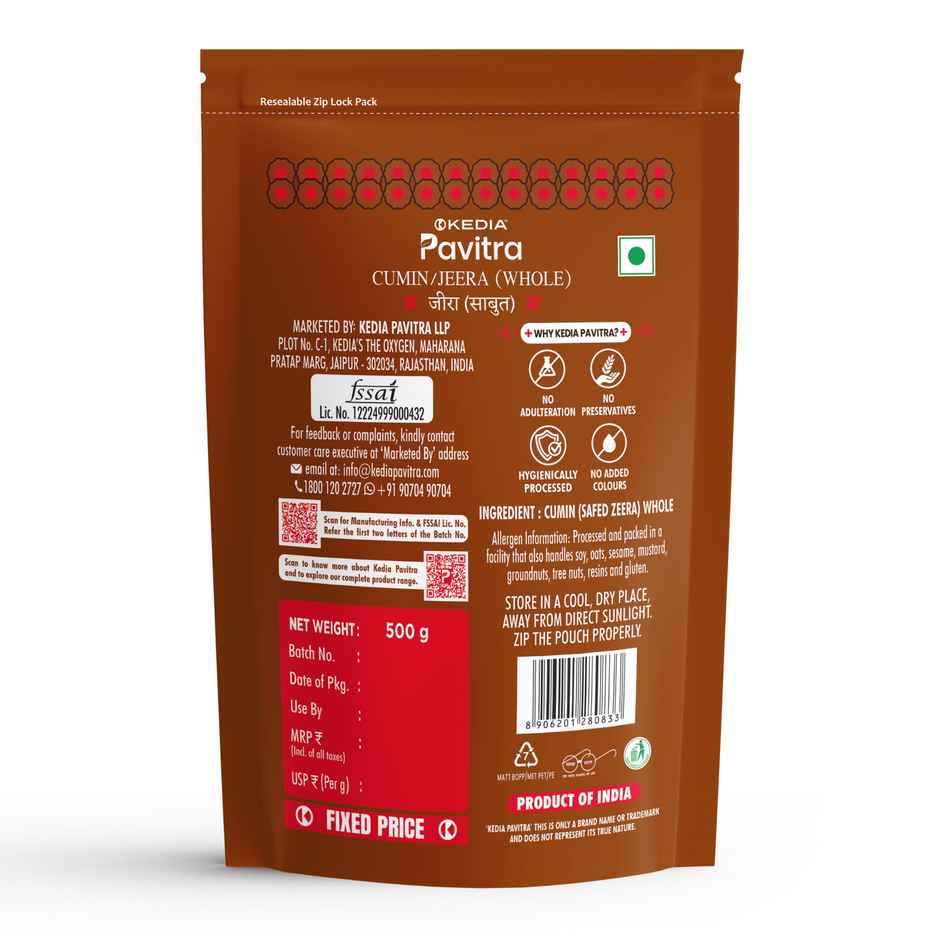 Kedia Pavitra Cumin-Jeera | Whole