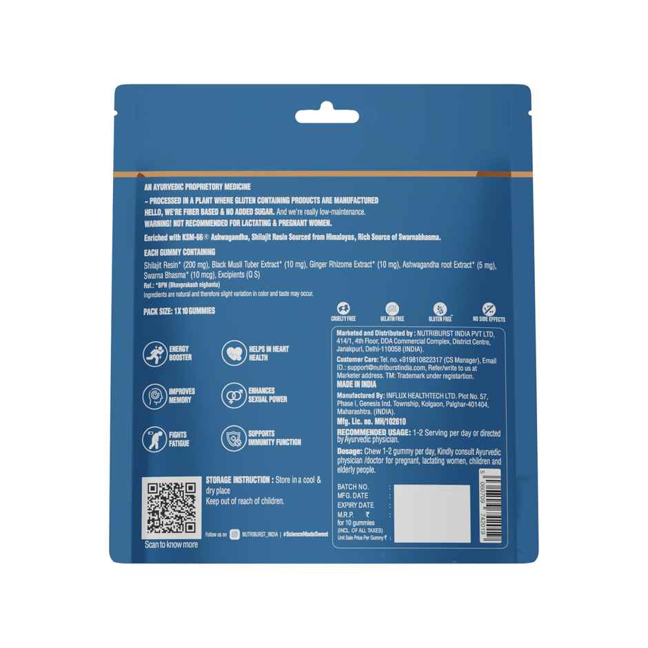 Nutriburst Shilajit Resin Gummies MixedBerry Flavor