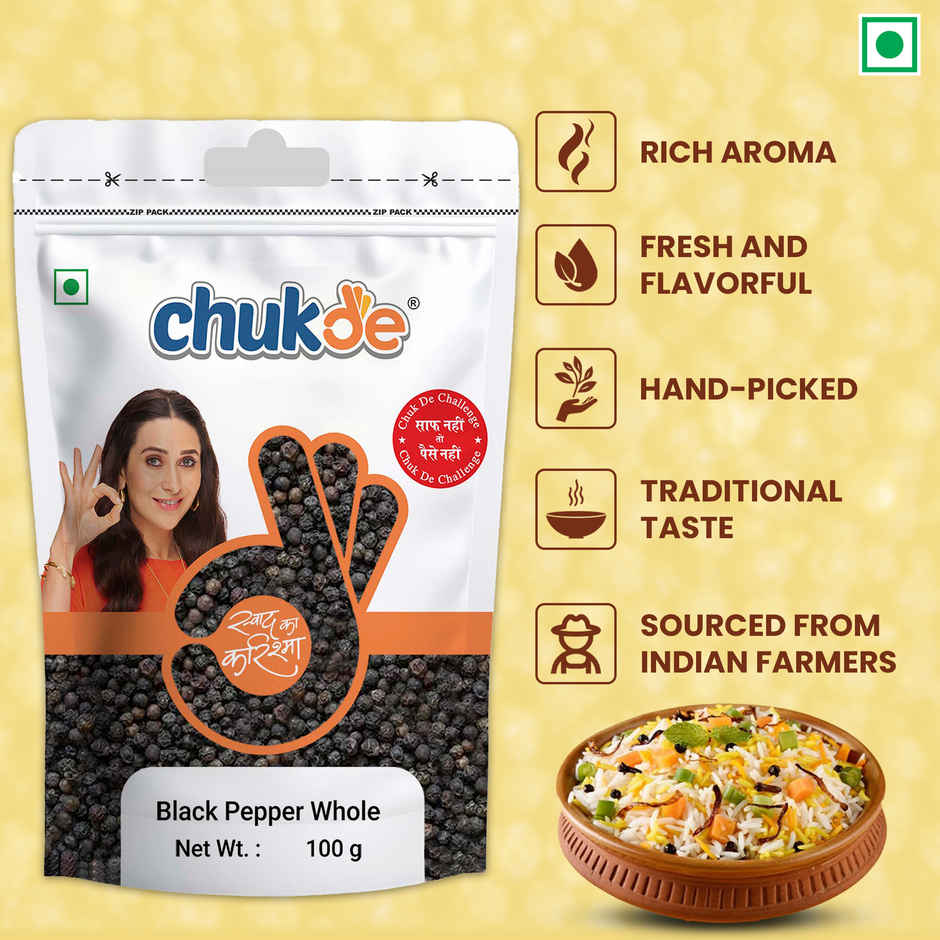 Chukde Black Pepper Whole (Kali Mirch Sabut)