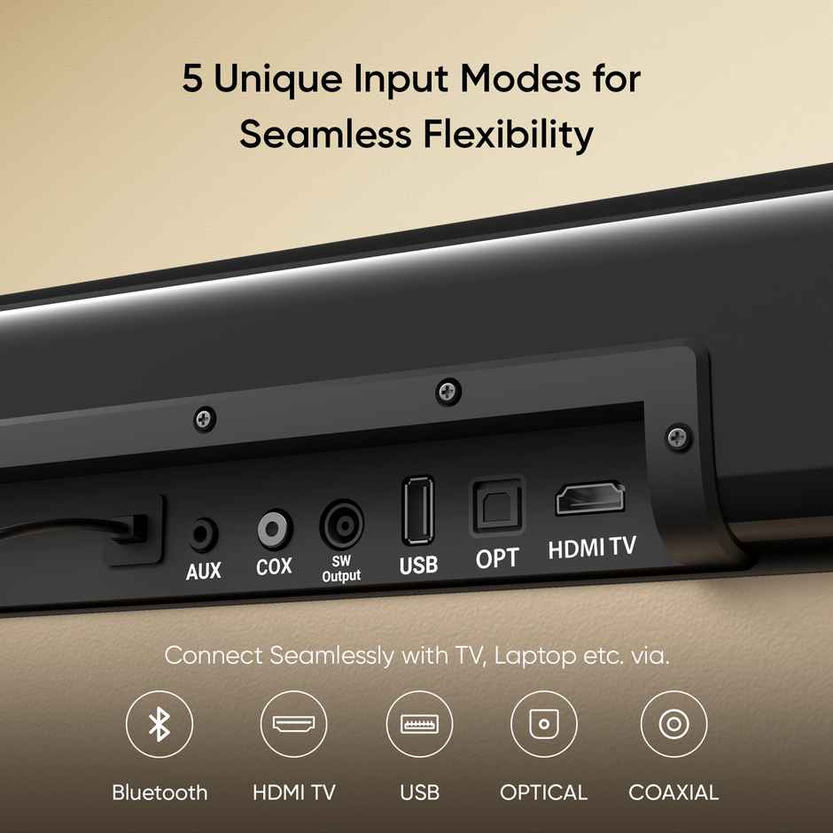 Mivi Fort R190 Soundbar,160 Watts,2.1 Channel And Eq Modes,Bt V5.1 160 W Bluetooth Soundbar
