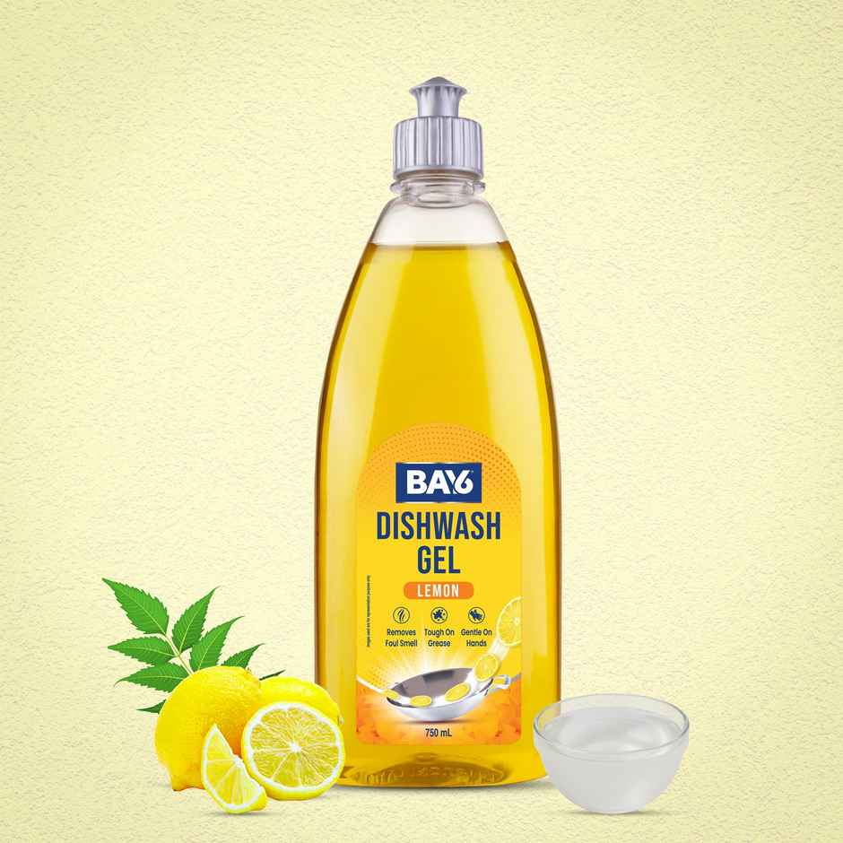 BAY6 Dishwash Gel Liquid Lemon Tough Grease & Foul Smell Removal