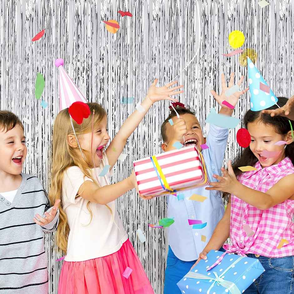 Silver Foil Curtain | Pack of 2 | Party Propz