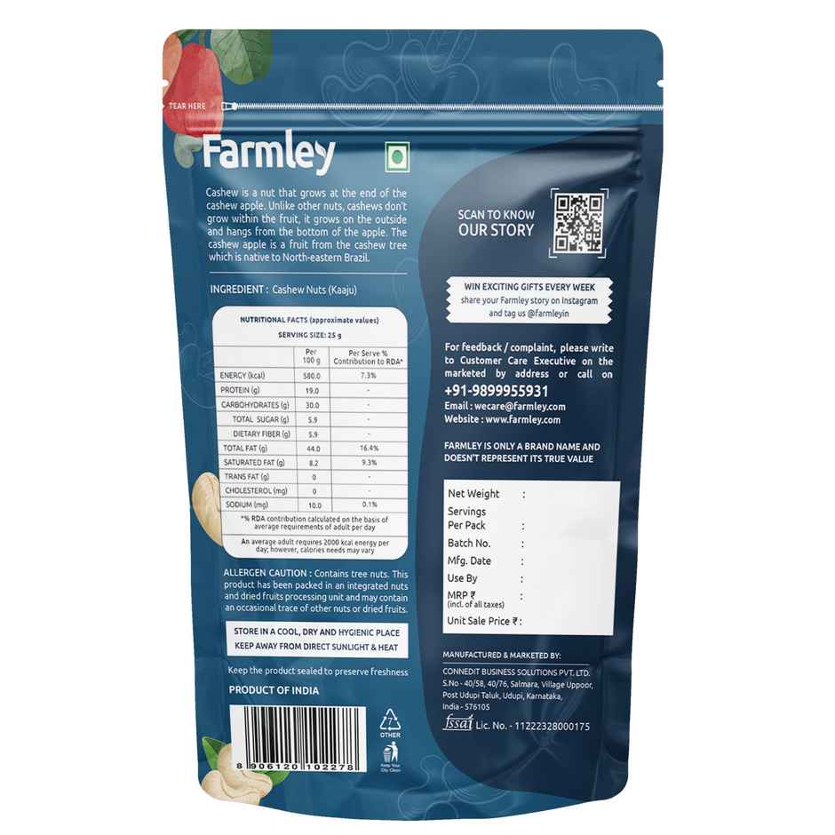 Farmley Whole Cashews | Kaju