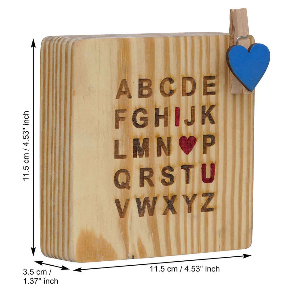 I Love You Heart Alphabet Wooden Photo Frame Gift | eCraftIndia
