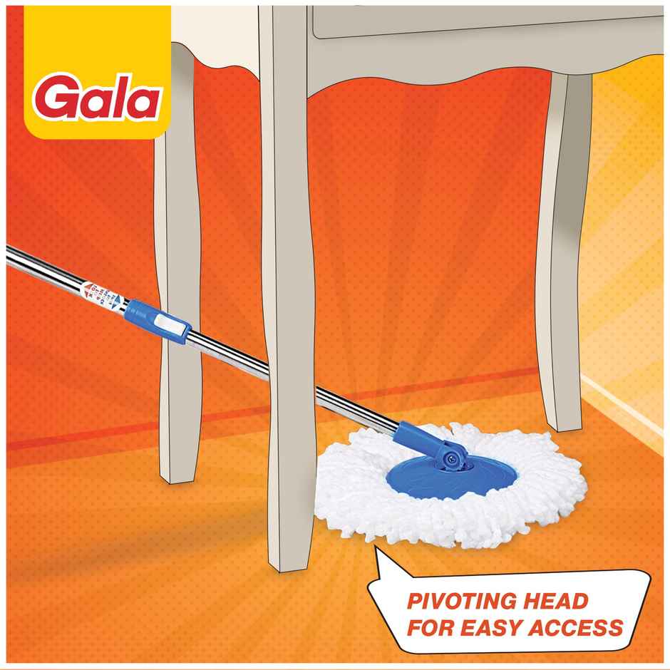 Gala Twin Bucket Spin Mop Floor Cleaning Mop with Separate Bucket for Clean & Dirty Water