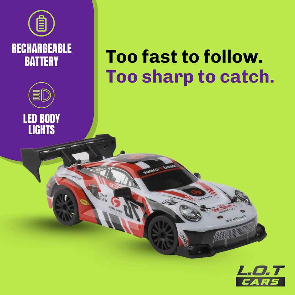 Legend Of Toys Ghost RC Drift Car 20km/h | LED Lights | Long-Range | Flexible Shell | Burnout Red