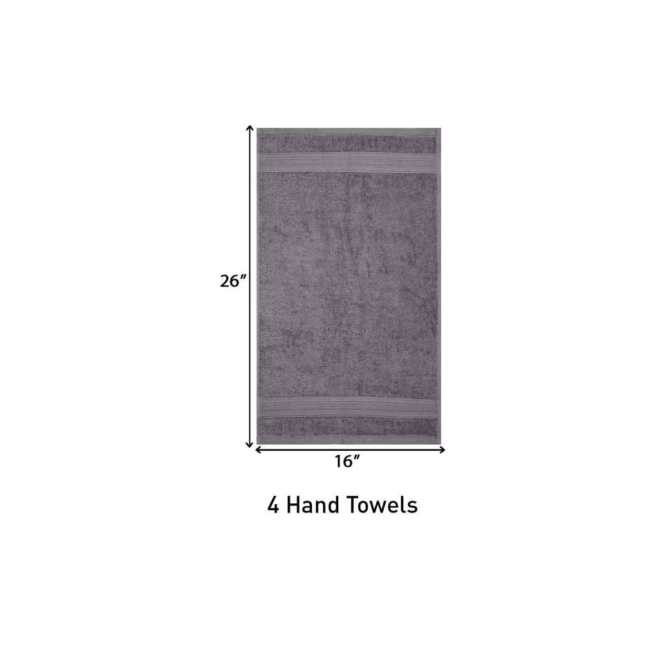 Mytrident Cotton Hand Towel | 500 GSM | Gym Towel Set - Charcoal