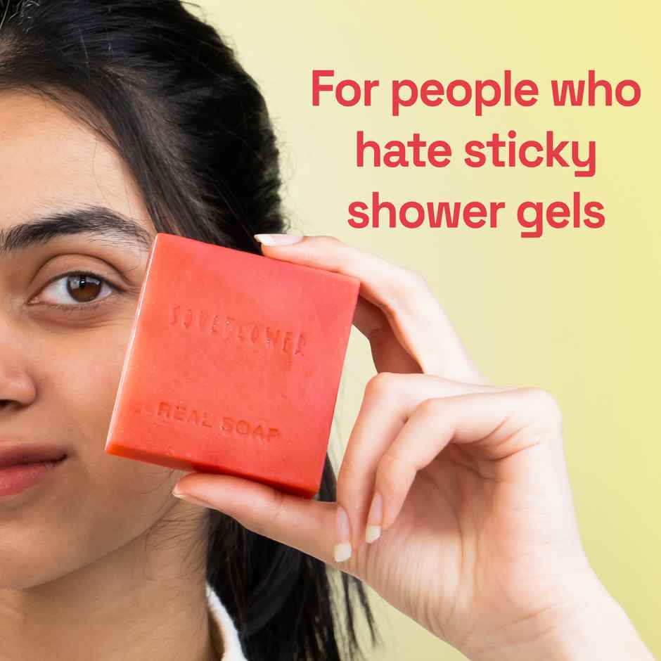 Soulflower Tomato Soap for Tan Removal & Deep Moisturisation | Natural | 1 Pc