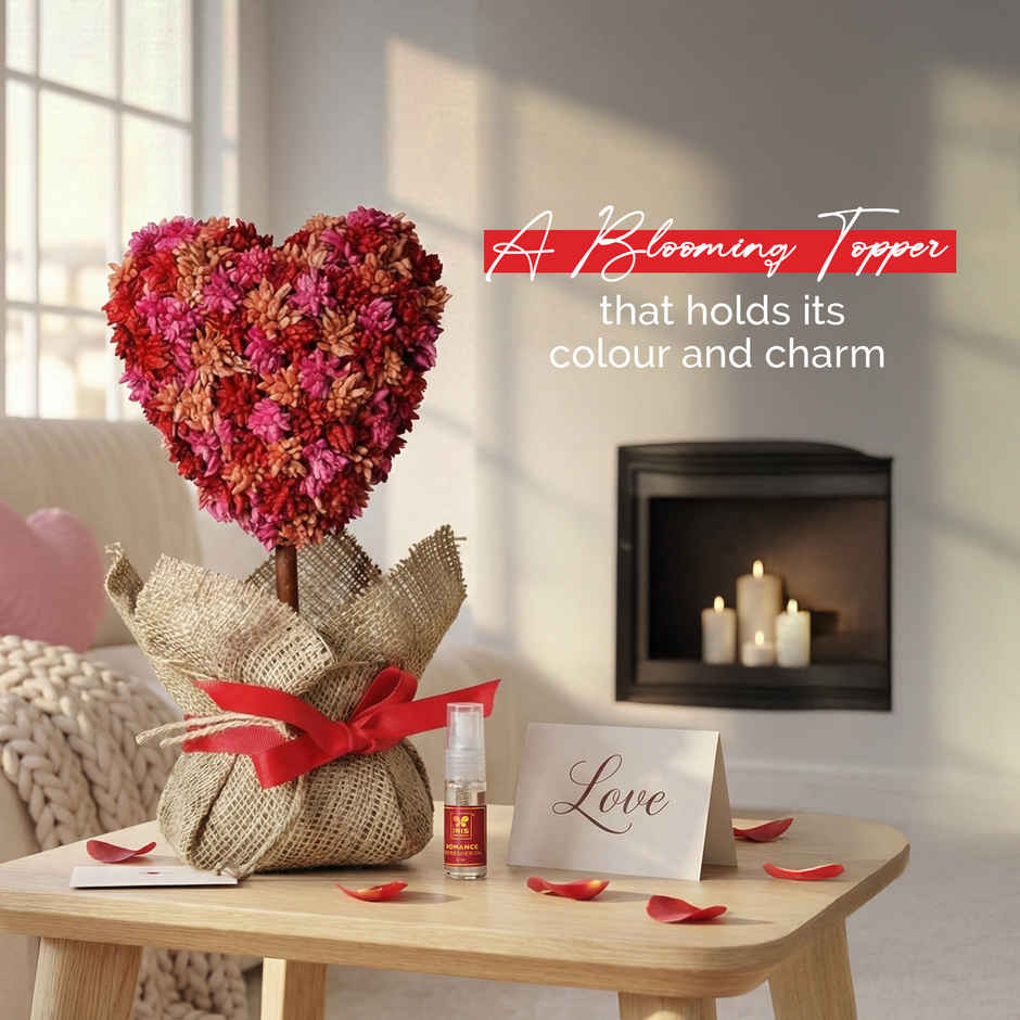 Blooming Heart Decor Set with Fragrance Spray | Ideal for Gifting | IRIS