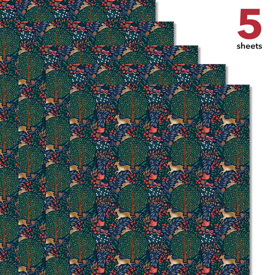 Tiger Notes Gift Wrap Xmas | Deer - 29 x 19 in