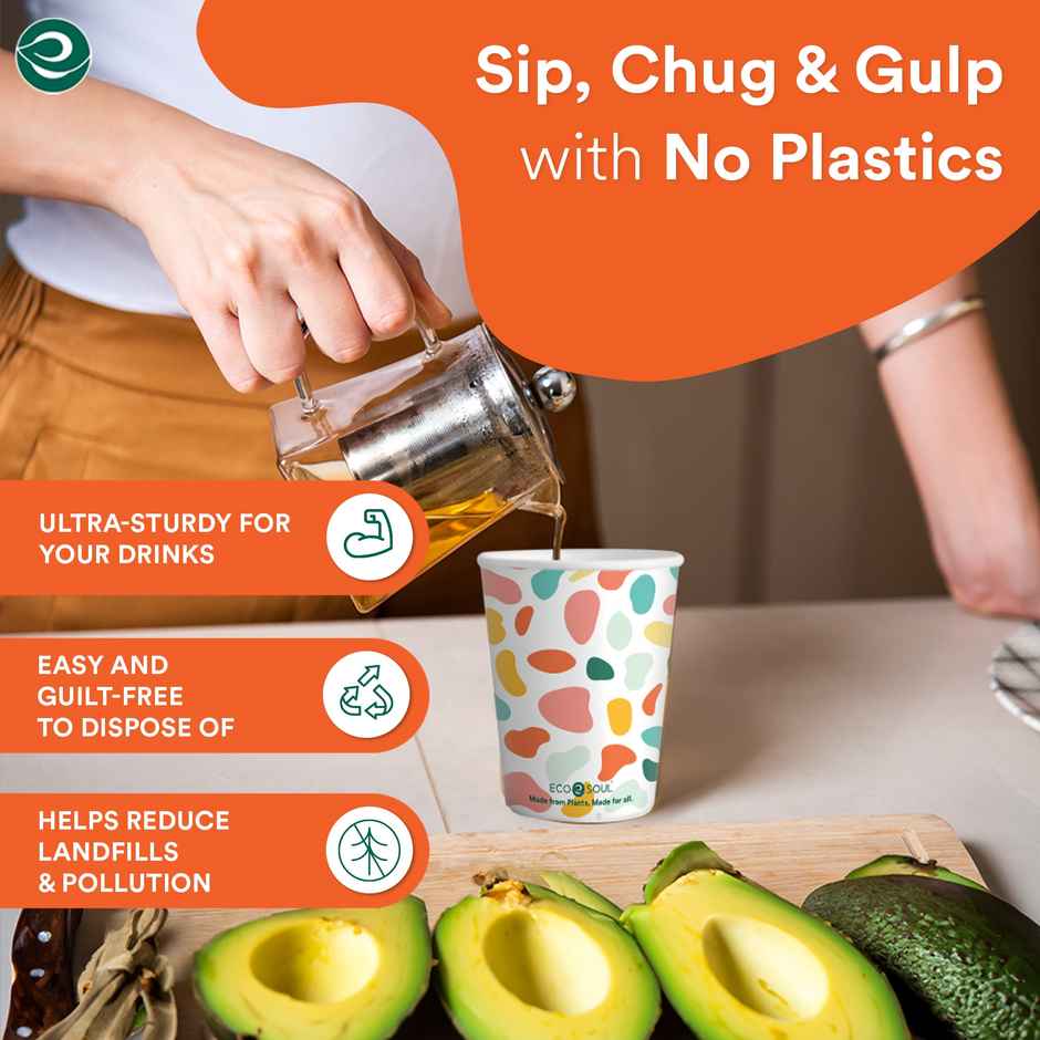 Paper Cups | Multicolour | 150 ml | 50 Pcs |Eco Soul