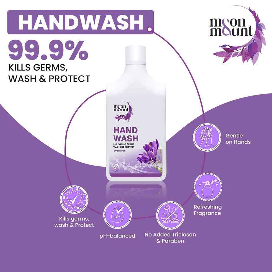Moon And Mount Hand Wash Protection From Germs Hand Wash Liquids (Lavender) 1 l
