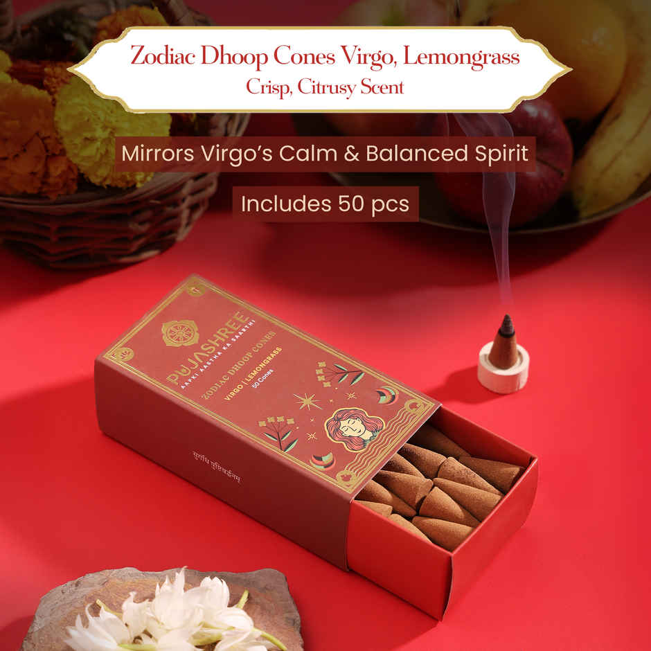Pujashree Zodiac Dhoop Cones | Virgo - Lemongrass