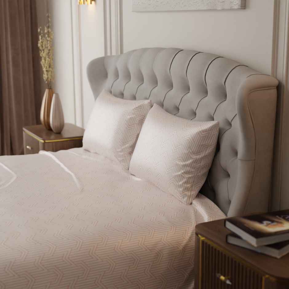 Stoa Paris Peach Fuzz Mosaic Bedsheet Set - King Bed Sheet - Style 3