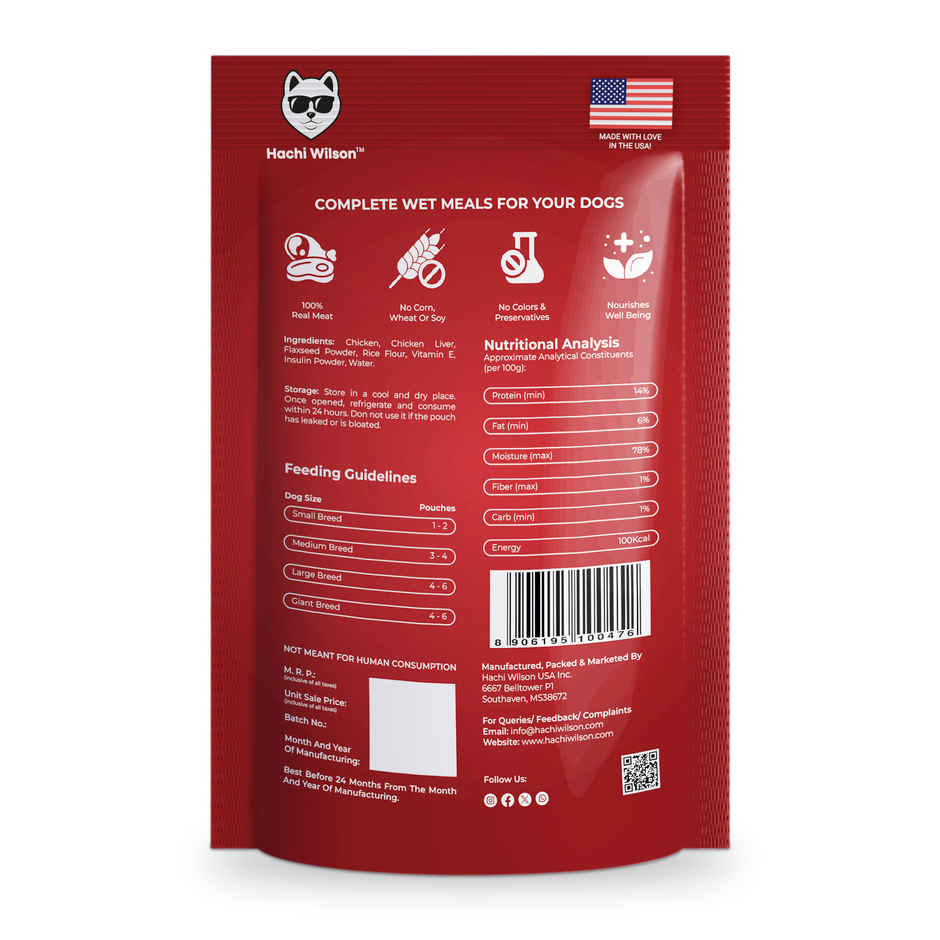 Hachi Wilson Premium Chicken & Liver chucks in gravy