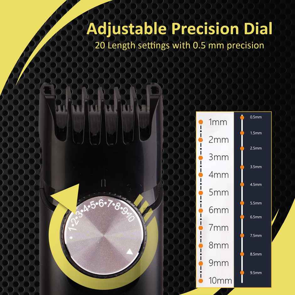 Agaro Mt 8001 Beard Trimmer For Men | 60min Run Time | Usb Charging | Fast Charge | Black