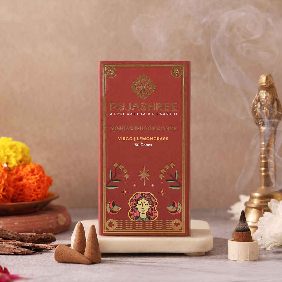 Pujashree Zodiac Dhoop Cones | Virgo - Lemongrass