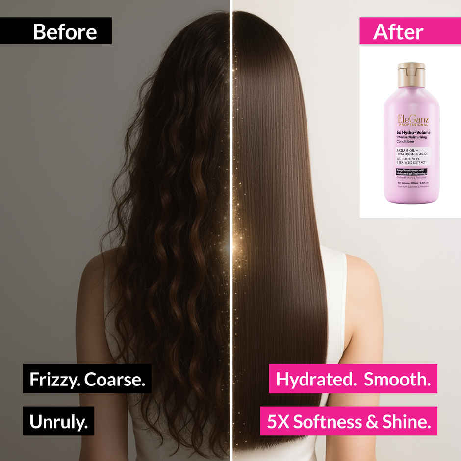 EleGanz Professional 5X Hydra-Volume Intense Moisturising Conditioner with Shea Butter