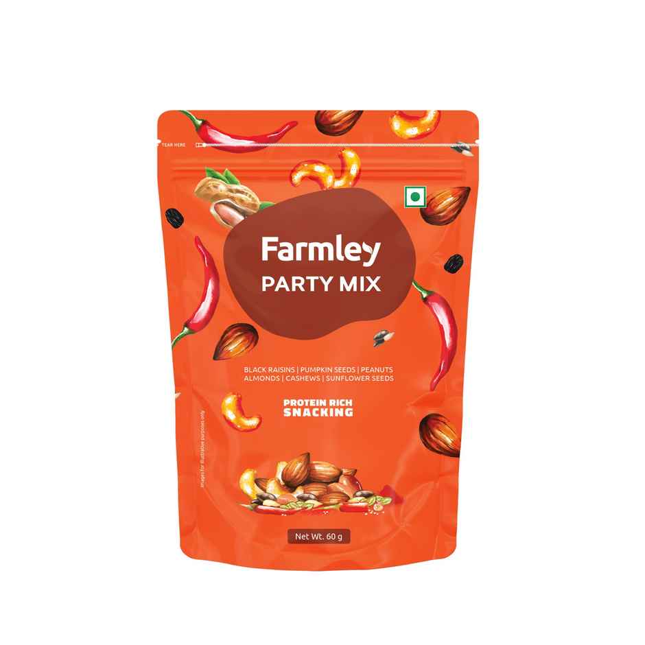 Farmley Party Mix Snacks Mix Dry Fruits - Almonds, Cashew, Peanuts, Sunflower Seeds & More
