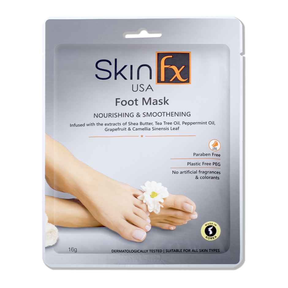 Skin Fx Foot Mask Instant Baby Soft and Moisturised Feet, Tea Tree Oil Peppermint Oil