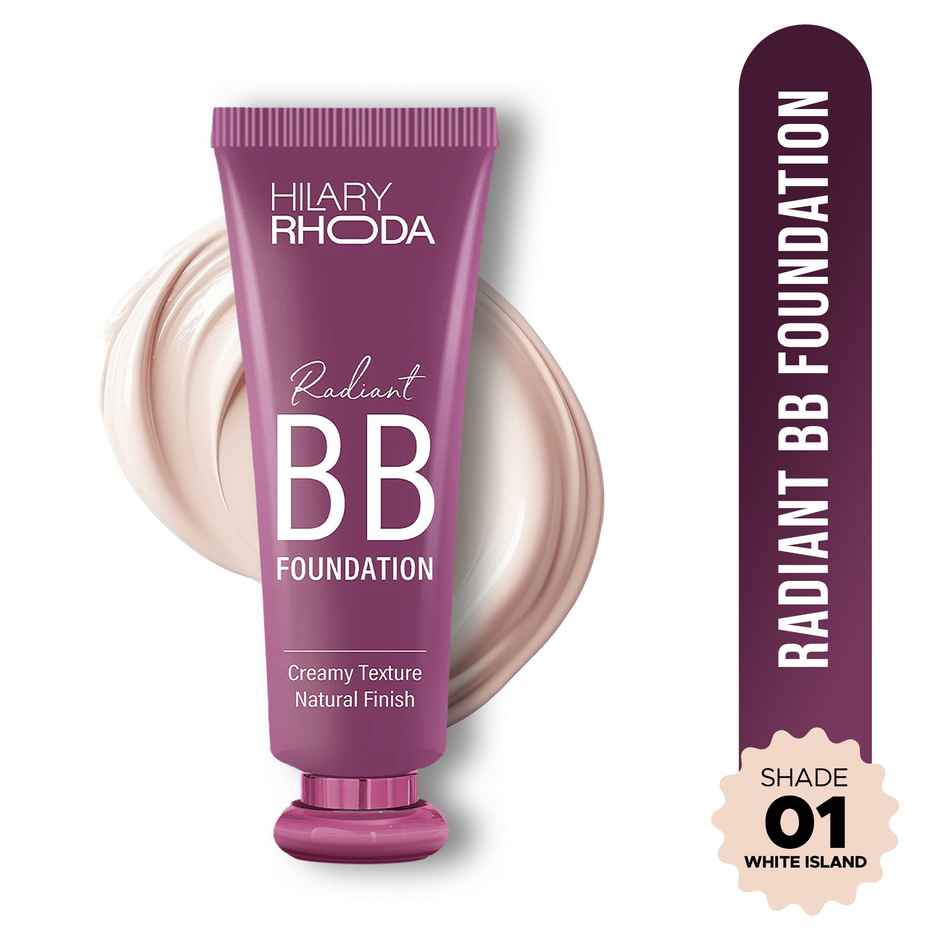Hilary Rhoda Radiant BB Foundation | Ultra-Creamy & Lightweight Formula | White Island - Shade 01