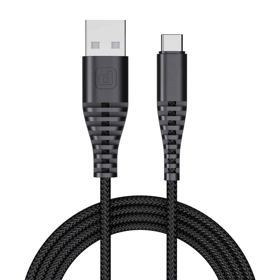 Dubstep Blaze Ultra 30W USB A to Type-C 3.5Amp Fast Charging Tangle Free Sturdy 100 cm Cable for Smartphones, Tablets & Other Type-C Devices with 480 Mbps Data Transmission - Black