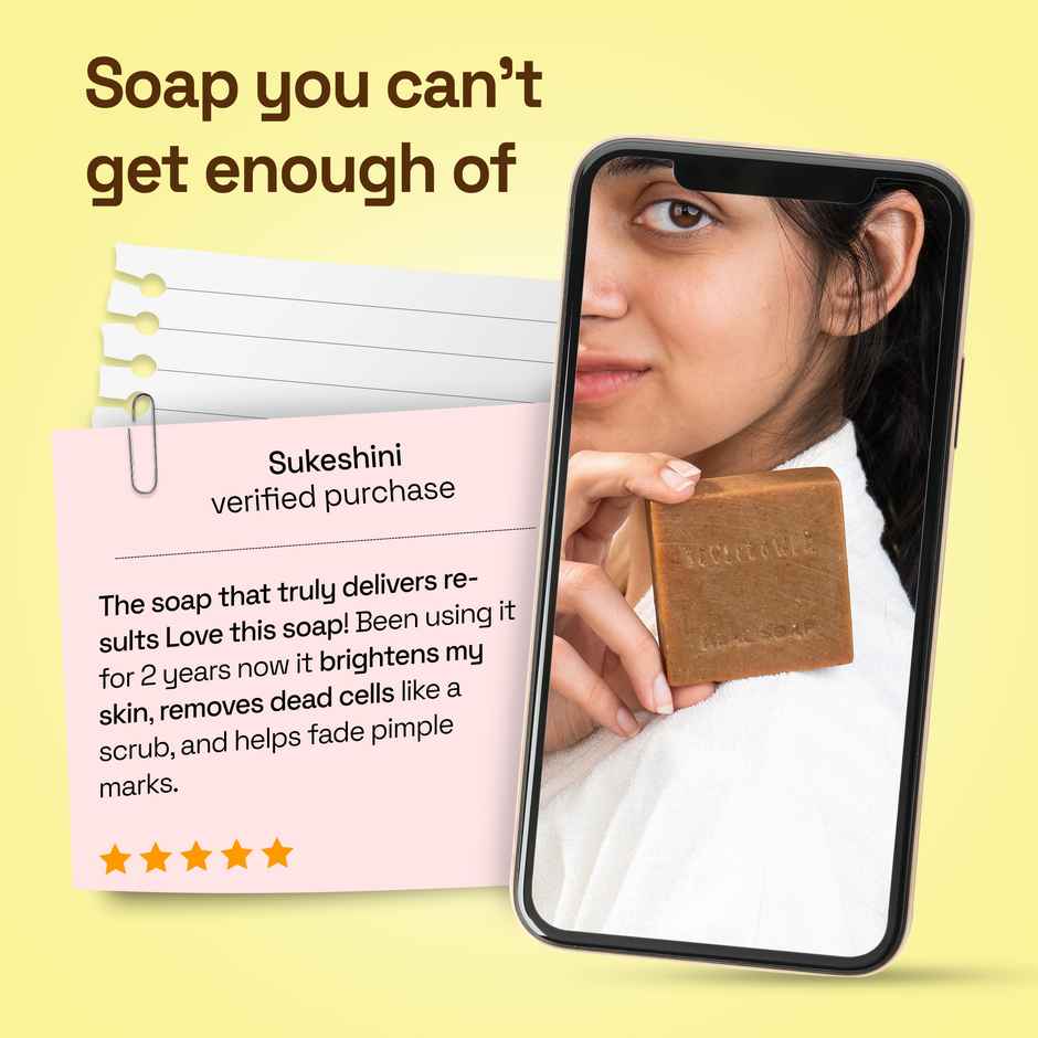 Soulflower Sandalwood Scrub Soap for Tan Removal & Skin Protection | Natural | 1 Pc