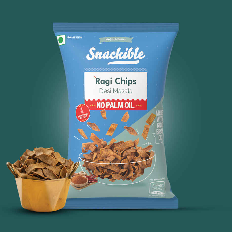 Snackible Desi Masala Ragi Chips | High Fibre, No Palm Oil