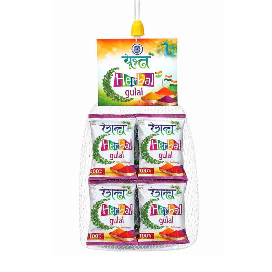 Kanha Herbal Holi Gulal Combo | Pink, Yellow, Orange, Green | Star