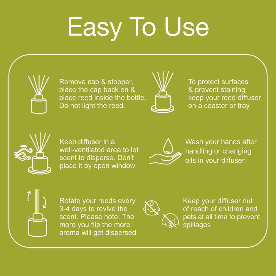 Soulflower Premium Reed Diffuser | Soulgreen | Refreshing | Soulflower