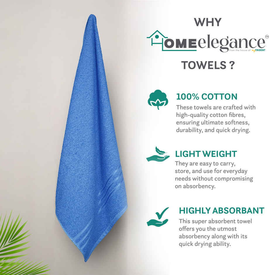 Home Elegance by myTrident Comfort Living Cotton Bath Towel | 70cm x 140cm | 400 GSM | Ocean Blue