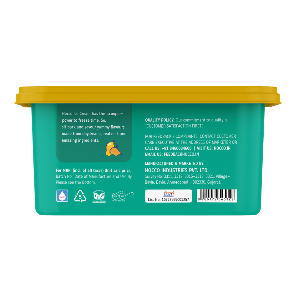 Hocco Ratnagiri Mango Ice Cream Tub