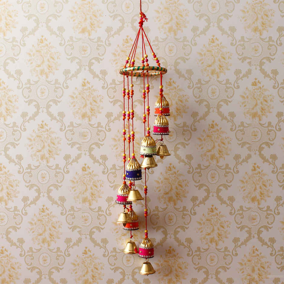 eCraftIndia Handcrafted Decorative Colorful Spiral Wall/Door/Window Hanging Bells