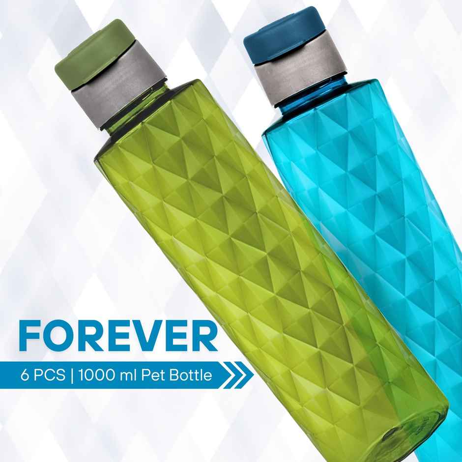 Flair Forever Pet Bottle With Fliptop Cap | Blue & Green | 1 L