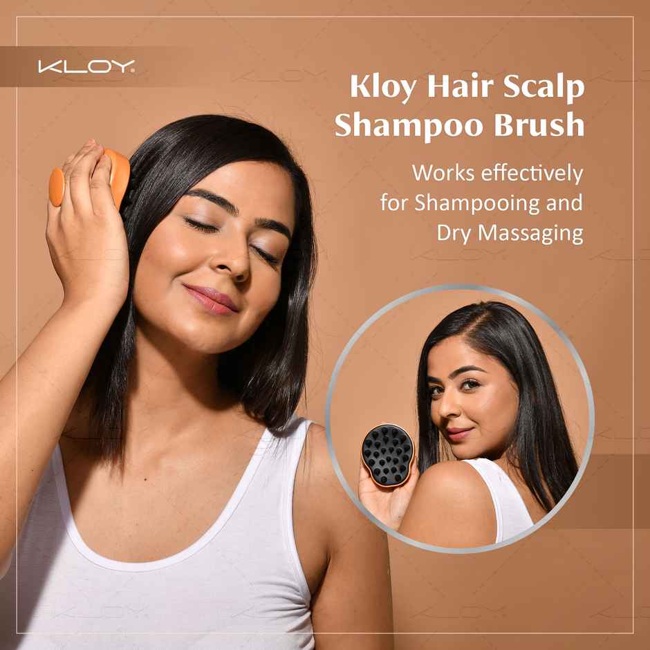 Hair Scalp Massager Shampoo Brush with Soft Silicone Bristles Manual Head Massager Gold