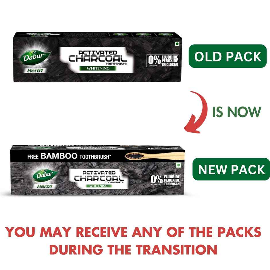 Dabur Herb’L Activated Charcoal Toothpaste With Mint For Whitening (Black Gel Paste)