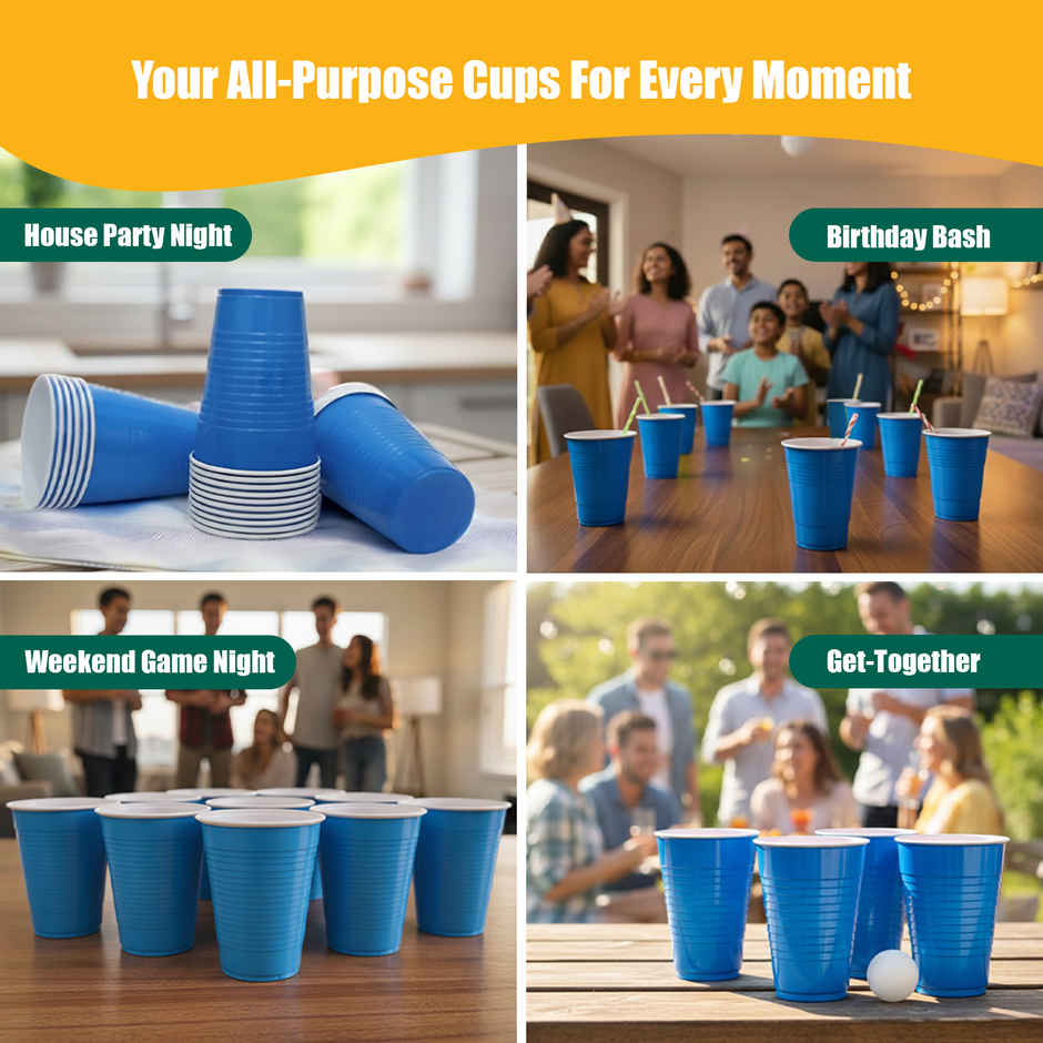 Beer Pong Glasses | Blue | 16 Oz | Eco Soul