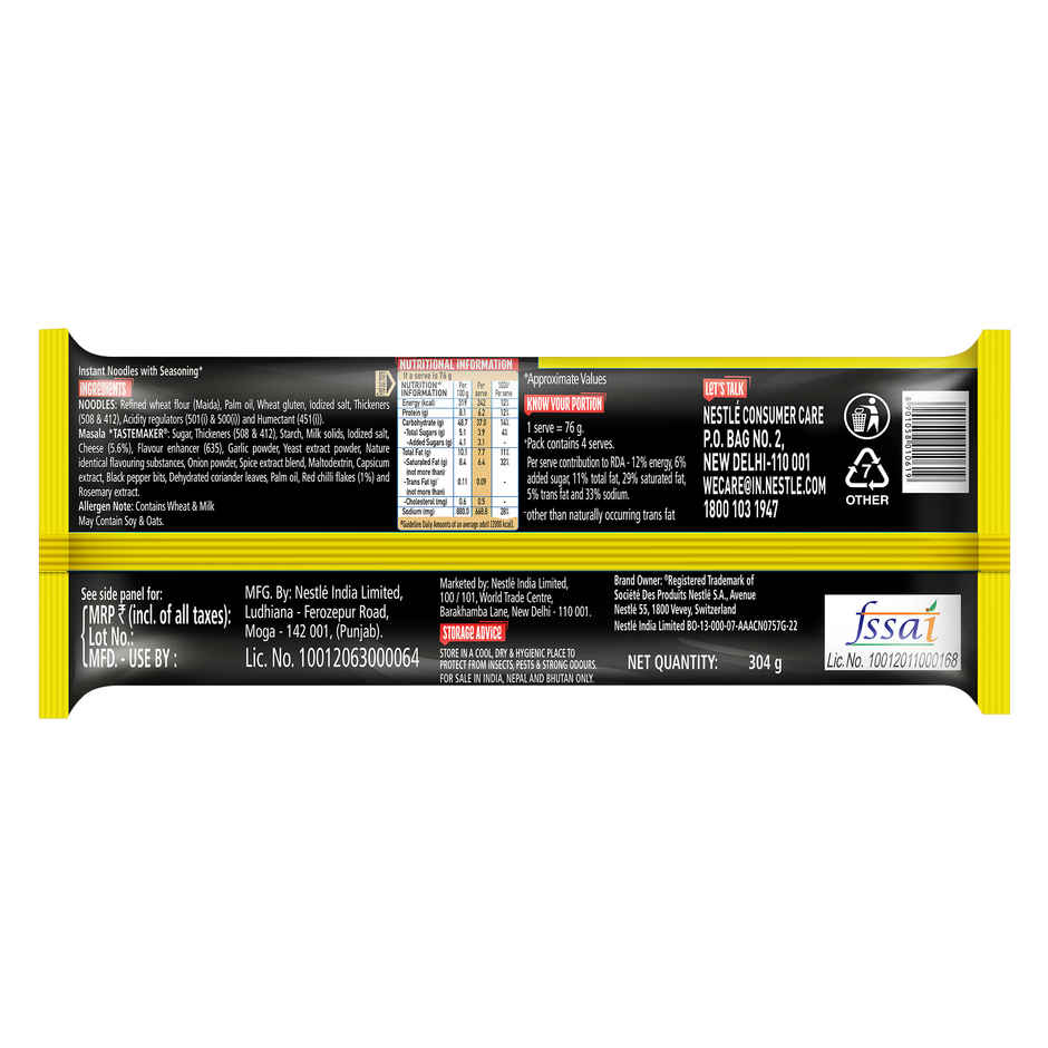 Sprite Zero Lemon Diet Soft Drink Can (300ml) & Maggi Spicy Cheesy Instant Noodles (304g) Combo