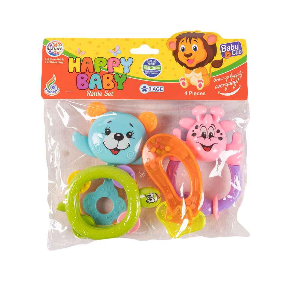 Ratna's Happy Baby Rattle 4 Pcs | Assorted
