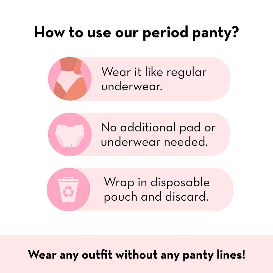 Plush Comfort High Waist Disposable Period Panty | M-L Combo