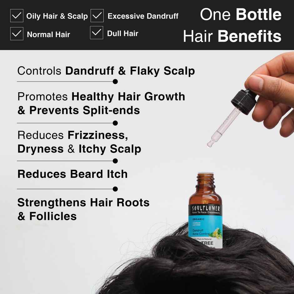 Soulflower Tea Tree Essential Oil For Dandruff Control