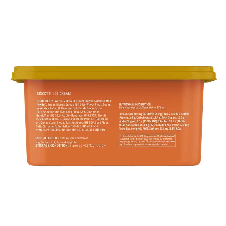 Hocco Biscotti Ice Cream Tub | Crunchy & Creamy