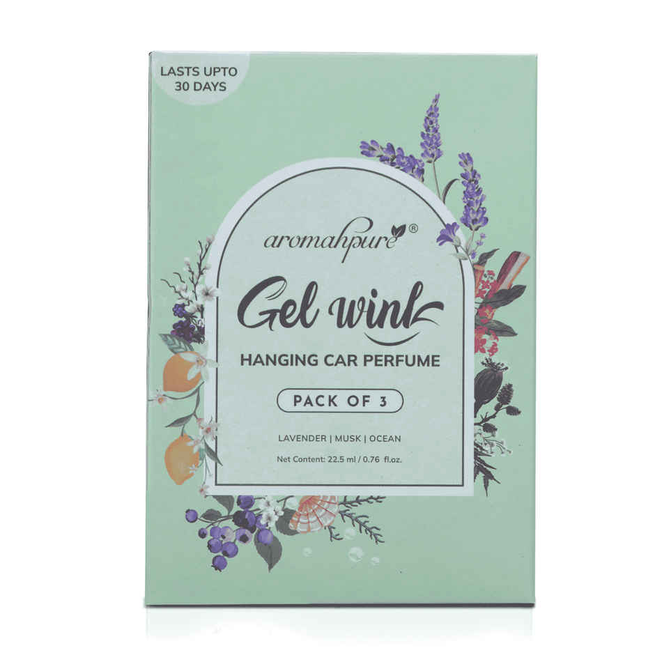 Aromahpure Gel Wink Car Perfume - Lavender | Musk | Aqua | Pack of 3 | Long-Lasting | 30 Days