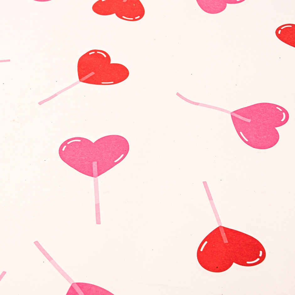 Candy Love Heart Gift Wrapping Paper | Bright Storey