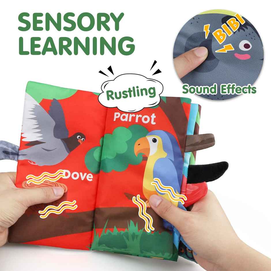 Kidology Activity Book Soft Crinkle Cloth Book for Infants | Baby Toys | Bird | 3+ years