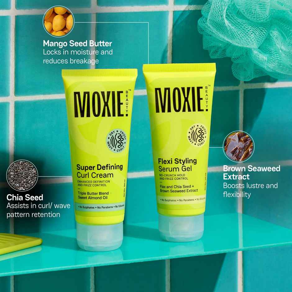 Moxie Beauty Curly Vibe Setter Duo Super Defining Curl Cream & Flexi Stying Serum Gel