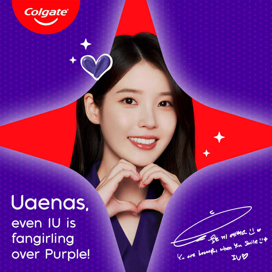 Colgate Visible White Purple Special Edition Kit with IU | Signed Gratitude Journal & Tote Bag