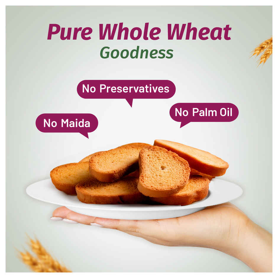 Protein Chef High Protein No Maida Premium Rusk (Elaichi Toast)